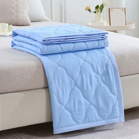 Couette Été - 100 x 150 cm - Coton Lavé 98 % - Élasthanne 2 % - Ventilation Naturelle - Vert Menthe - 1 Pièce (1/5)