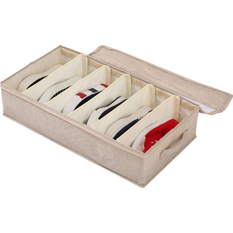 Schuhaufbewahrungsset für unter das Bett, 60 x 33 x 14 cm, große Aufbewahrungstasche aus Vliesstoff für unter das Bett, Schuhaufbewahrung für unter das Bett (Beige)