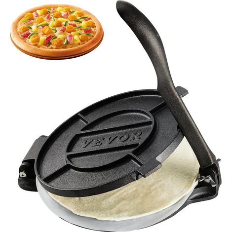 Structure robuste pour un pressage régulier, presse à tortilla manuelle 20 cm avec 100 papiers parchemin pour roti (1/5)