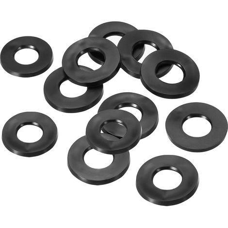 Joint Plat En Caoutchouc M12, Lot De 12, Diamètre Intérieur 12mm, Diamètre Extérieur 24mm, Épaisseur 3mm, Joint D'étanchéité Espaceur Pour Robinet Tuyau Raccord Boulon, Noir (1/5)