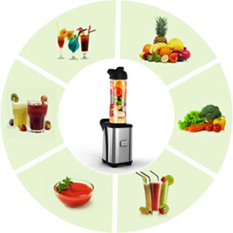 Professional Homgeek Mini 350W Fruit and Vegetable Single Serve Juice Extractor Personal Smoothie Blender Detachable Food Processor Fruits With 2 BPA-Free Travel Sport Cups 220-240V – High resistance (1/5)