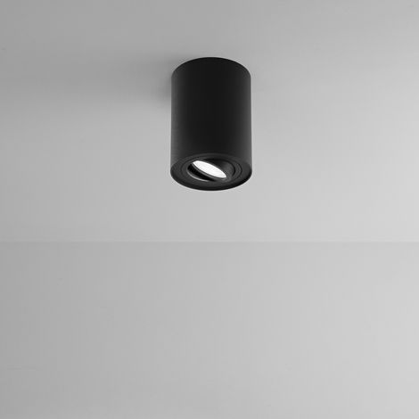 Plafoniera Moderna Centric Metallo Nero Opaco 1 Luce Gu10 Ip20 (1/2)