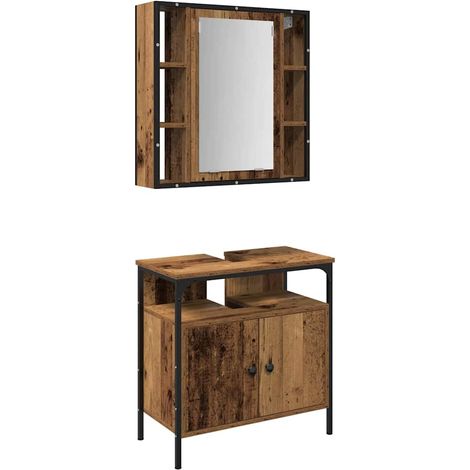 Maison Exclusive - Set di mobili per il bagno 2 pcs Marrone Legno multistrato