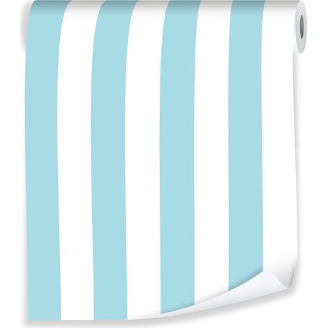 Papier peint à rayures bleues pour décorer les murs du salon ou de la chambre à coucher – rouleau 0,5 x 10 m, papier peint intissé écologique Wallarena
