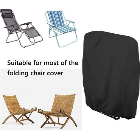 Housse de chaise pliante, protection imperméable pour mobilier de jardin, housse de chaise longue relaxante en tissu Oxford 210D, imperméable, coupe-vent et résistante aux UV (1/4)