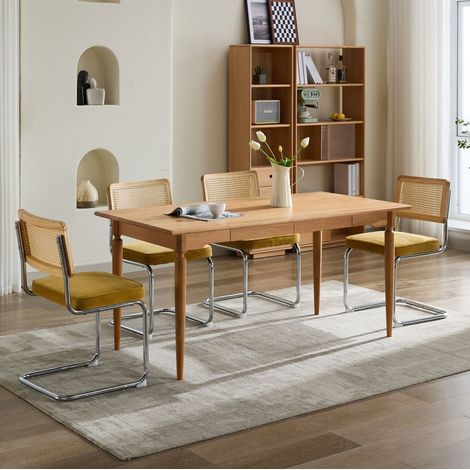 Chaise de salle à manger 59x47x81 cm en velours doré, design moderne pour salle à manger FloraGrace (1/5)
