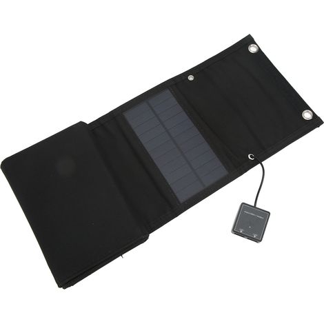 Kit de chargeur solaire pliable 25 W 5 V comprenant 8 panneaux solaires pliables, un câble de chargement USB 1 à 3 et une boucle de fixation pour une utilisation en extérieur. (1/5)