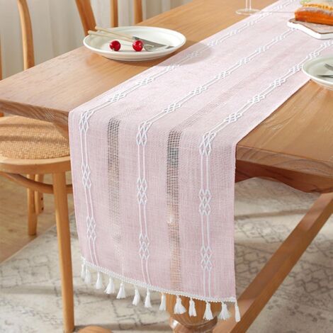 Linge de table avec tassels - Décorations de table lavables pour meubles, Restaurants (180x33cm, Noël, Fête, Cuisine, Table à café (1/5)