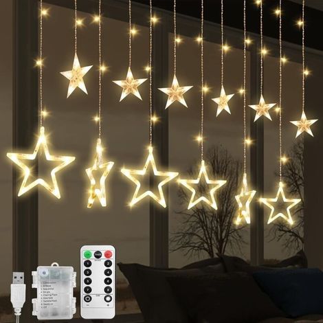 Guirlande lumineuse LED de 3,5 m avec 8 modes de clignotement, idéale pour Noël, un mariage, une fête, la maison ou la décoration d'une chambre (A - (blanc chaud)) (1/5)