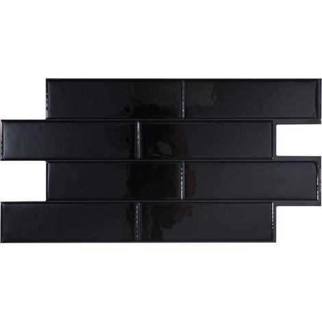 Selbstklebende Wandfliesen x2 XL, 57,3x27,64cm - Smart Tiles Oslo Nero Klebefliesen 3D Fliesenaufkleber für Bad & Küche (1/5)