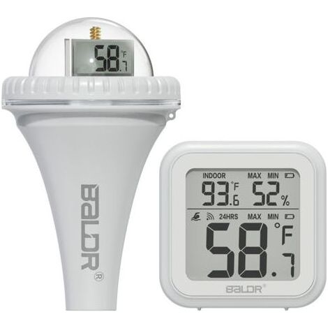 Thermomètre de piscine sans fil, enregistrement de données temporelles de haute précision, thermomètre à eau numérique étanche, compteur de température flottant pour piscines intérieures et extérieure (1/5)