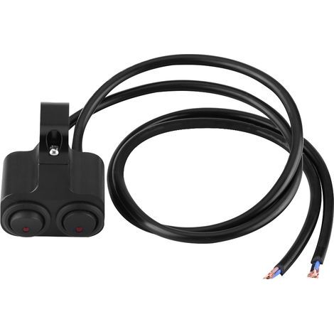 Botón pulsador 2 en 1, faro delantero CNC de 25 mm para manillar de motocicleta, interruptor de control dual de encendido/apagado en aleación de aluminio, 12 V 10 A (1/5)