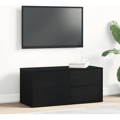 Meuble TV  Banc TV  Armoire TV Chêne noir 80 x 34 x 36 cm Bois d'ingénierie (1/5)