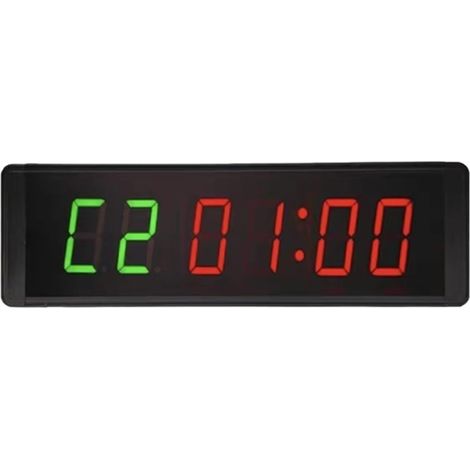 Grande horloge LED numérique surdimensionnée 3 pouces mural programmable compte à rebours intervalle Gym minuteries LED chronomètre horloge Étagère ou support mural ( Color : 1.8 Inch Green , Size : X (1/5)