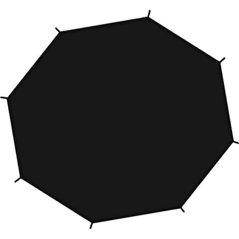 Voile d'ombrage pour trampoline rond 8 pieds, résistante aux déchirures, toit noir, auvent de protection solaire imperméable, fixation robuste pour structure à 8 poteaux. (1/5)