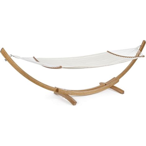 Amaca Luxory matrimoniale con struttura in legno da esterno per giardino (1/4)