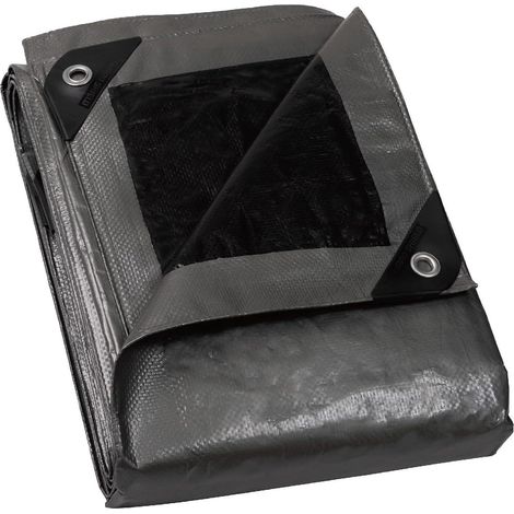 Abdeckplane 5x6m Wasserdicht Grau Silber Schwarz 120g/m² UV-stabilisiert (1/5)