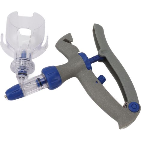 Seringue vétérinaire 0,1 à 2 ml à débit continu réglable, injecteur en acier inoxydable et ABS pour bovins, chèvres, moutons et porcs (1/5)