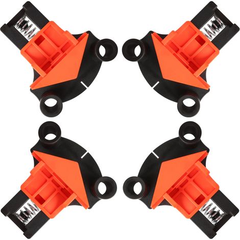 Serre-Joint Angle - 60° 90° 120° - Pour Menuiserie Bois - Épaisseur 5 à 40 mm - ABS + PE - Rouge et Noir - Lot de 4