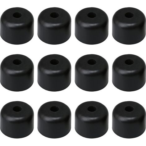 12 pieds de canapé ronds en plastique de 50 mm de large, adaptés aux pieds de meubles et de chaises, noirs (1/5)