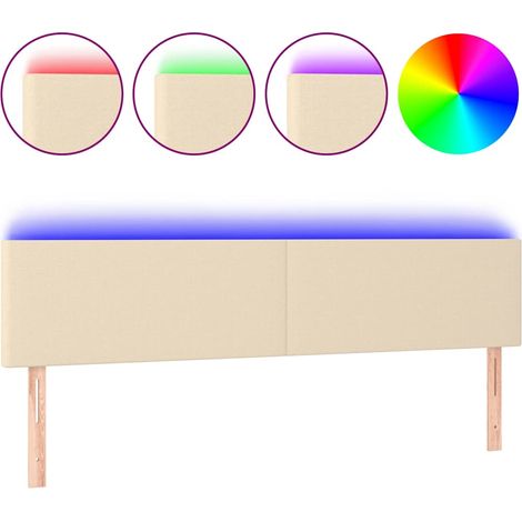 Maison Exclusive - Testiera a LED Crema 160x5x78/88 cm in Tessuto (1/5)