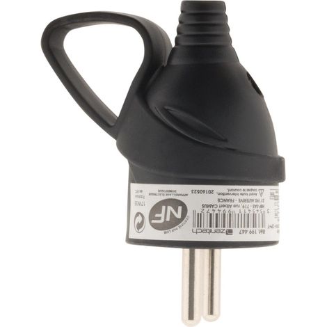 Stecker Männlich Ring -16a 2 Pole + Erde - Schwarz