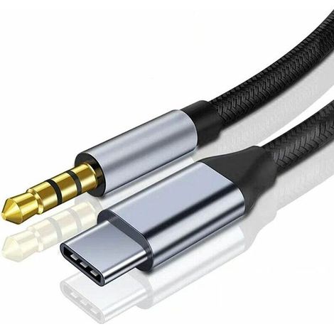 Câble Aux USB C, Adaptateur Jack Type C Mâle vers 3.5mm Mâle, Rallonge Audio pour Autoradio, Haut-Parleur, Casque Samsung Galaxy S21 S20 Ultra S20+ Plus 5G, Note 20/10, Pixel 4/3 XL (1/5)