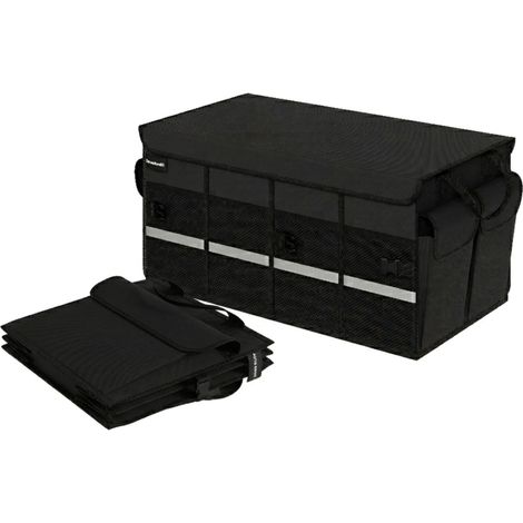 Borsa organizer pieghevole antiscivolo per bagagliaio auto, colore nero.
