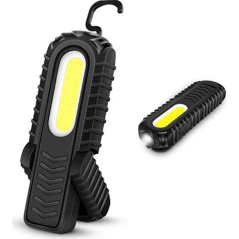 Rechargeable LED Work Light, 5W COB LED Front Work Light with Hook and Magnetic Base for Workshop Emergency (1/5)