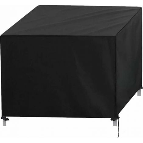 Bâche pour Salon de Jardin, Bâche de Protection Rectangulaire 420D, Résistante à l'eau et aux intempéries, adaptée aux Tables, chaises et Salons de Jardin, Noir, 150 x 130 x 90 cm (1/5)