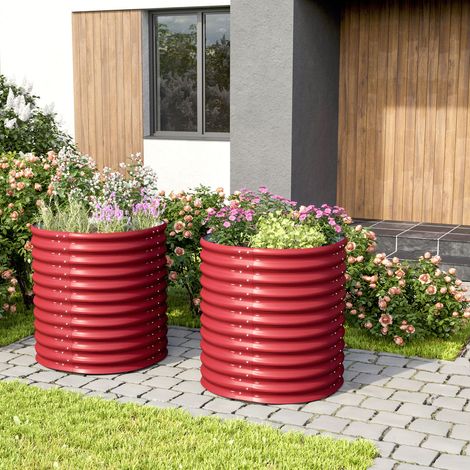 Vitavia Hochbeet "Terra 858", rubin rot, 86 cm, Modell "Rund" (1/5)