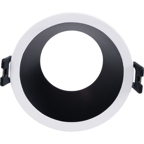 Aro Downlight Empotrable Redondo - Bajo UGR - Corte Ø75mm - Blanco Neutro - Blanco - Negro