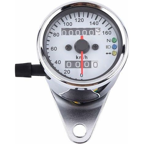 Compteur de vitesse moto jauge 1 pc universel moto compteur kilométrique indicateur de vitesse jauge Signal double affichage numérique(argent) (1/5)