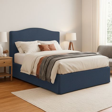 Cama plaza y media Blyth, desenfundable, fabricada en Italia, azul (1/4)