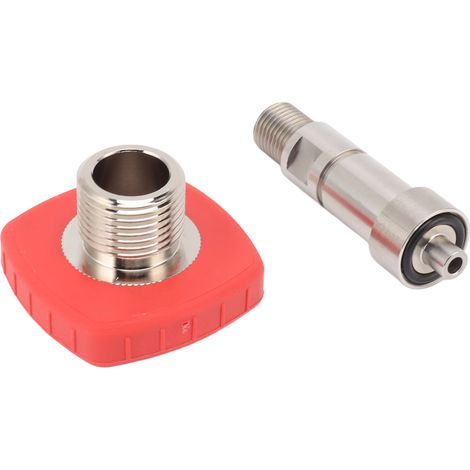 Raccord de réservoir de CO2 carré rouge G5/8 vers 1/4 BSPP en acier inoxydable pour remplacement (1/5)