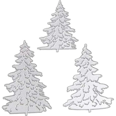 Gabarits de gaufrage en métal en forme de sapin de Noël, compatibles avec les loisirs créatifs en papier et les cadeaux (3 pièces) (1/5)