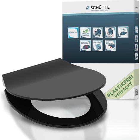SCH�TTE WC-Sitz aus Duroplast mit Absenkautomatik und Schnellverschluss Toilettendeckel Uni Klodeckel Einfarbig 82710 (1/5)