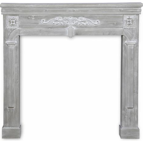 Decorative fireplace surround, Romance, Limed Grey, 104x17x100 cm
