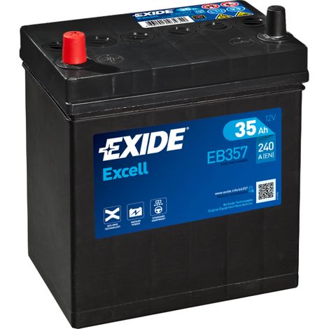 BATTERIE EXIDE EXCELL 12V 35AH 240A 187X127X220 +G EB357 (1/4)