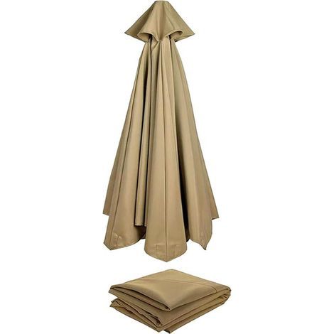 Telo di ricambio per ombrellone da giardino (3 m/8 rami) – color kaki (1/5)