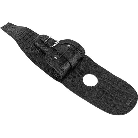 Housse de réservoir d'essence en cuir PU pour moto, avec bavette et pochette, accessoire moto, noir texturé. (1/5)
