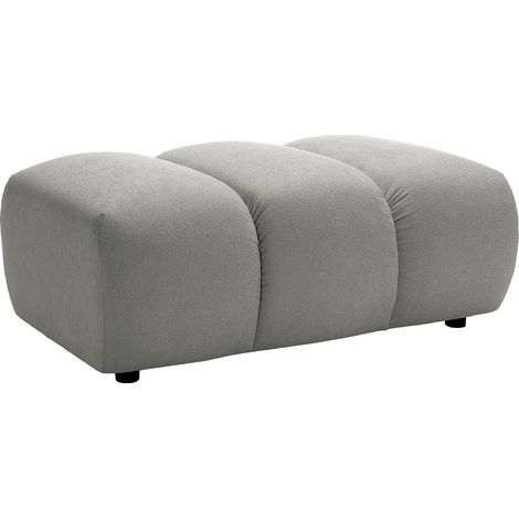 Pouf in tessuto grigio chiaro - FRIDORA (1/3)
