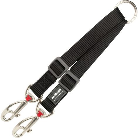 2 Coupleur pour laisse de chien Red Dingo Noir (1,2 x 16.5-22 cm)
