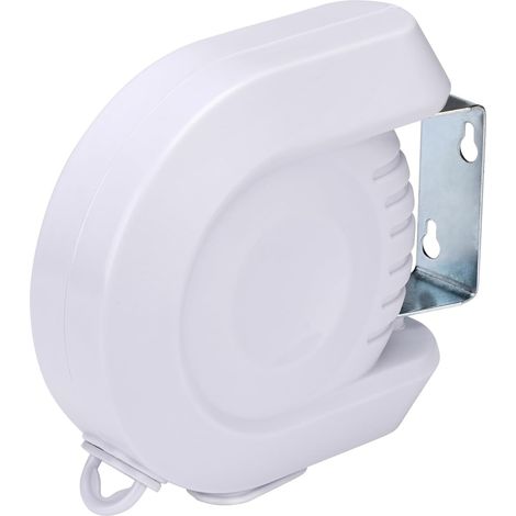 Tendedero retráctil extensible FORA de 12 m con rotación de 180°, capacidad de carga de 15 kg, carcasa de ABS y PVC, montaje en pared, 16,5 × 16 × 6 cm, blanco (1/5)