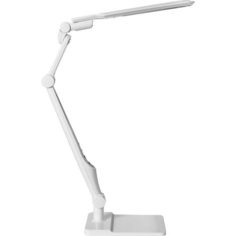 Office Desk Lamp White Table Lighting Reading Computer Lamp Adjustable Rotatable Arm Slide Stepless Dimmer Colour Temperature PEGASI