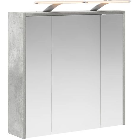 Maison Exclusive - Mobiletto per specchio da bagno Grigio cemento