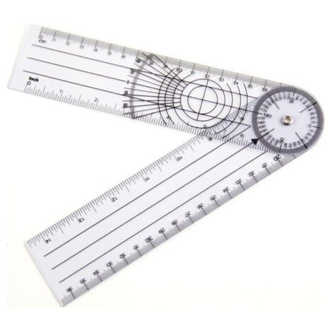 Goniometre Kiné, Professionnel 360 Degré Multi-Règle Angle 14 Pouces Colonne Vertébrale Médicale