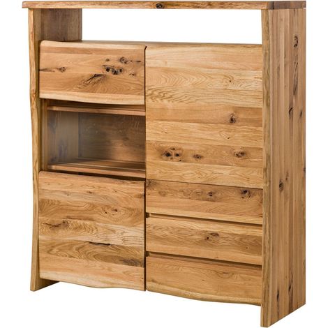 Highboard Wildeiche 131x45x147 natur geölt PURE OAK 703