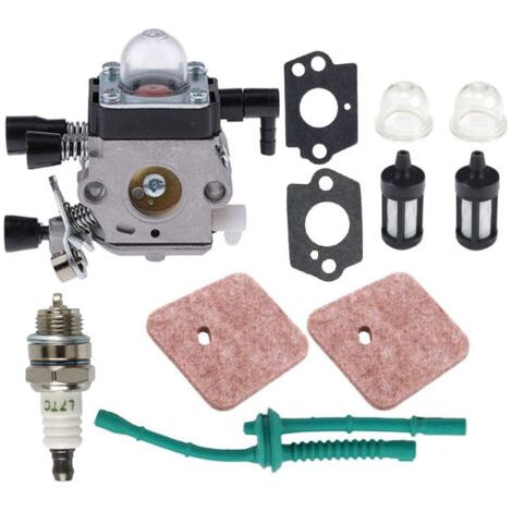 C1Q-S97 Vergaser mit Kraftstoffleitungssatz und Luftfilter für STIHL FS38 FS45 FS46 FS55 KM55 HL45 FS45L FS45C FS46C FS55C FS55R FS55RC Rasentrimmer/Freischneider