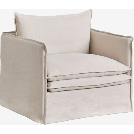 Poltrona con braccioli in lino e cotone Grace SKLUM            